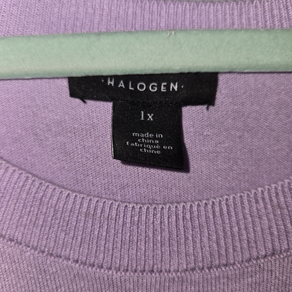 Halogen Knit Lilac Ruffle Sleeve Tunic - Picture 2 of 4